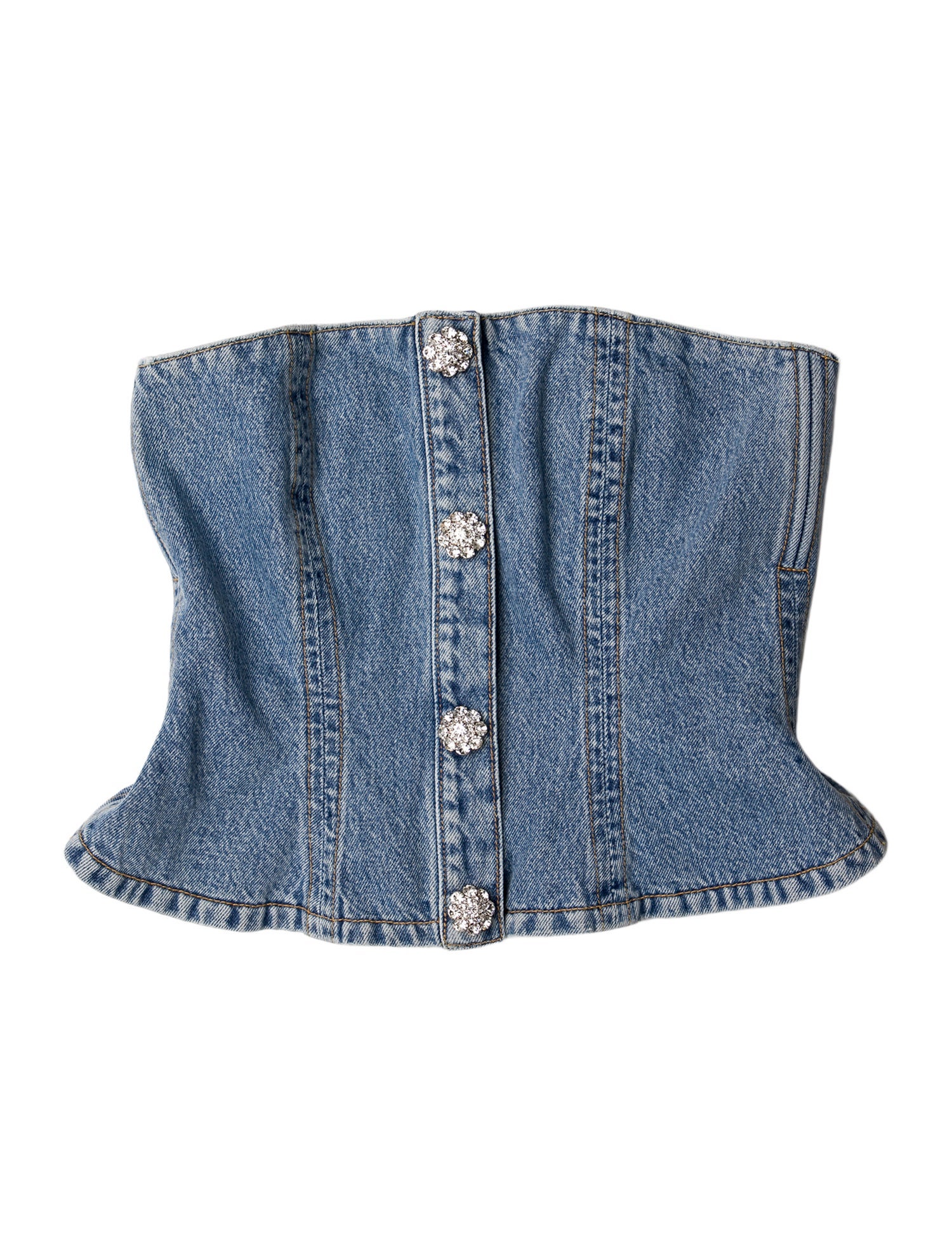 Ganni Strapless Crop Top